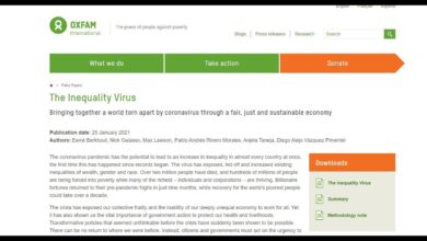 تقرير مؤسسة أوكسفام الصادم بعنوان فيروس عدم المساواة